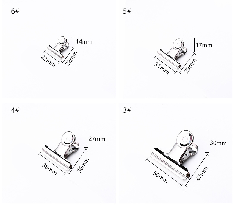 1p Powerful Metal Clip Stationery Office Supplies Household Folder Fixing Small Book Clip Extra Large Sketch Board Drawing Clip