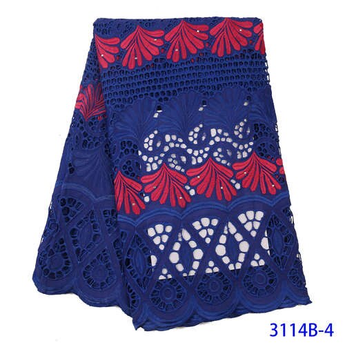 African Nigerian Dry Lace Fabric Pure Cotton Swiss Voile Lace in Switzerland for Sewing Dresses KS3114B: Picture 4