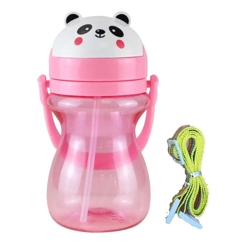 Cartoon dier baby waterfles kinderfles met rietje kinderdrinkfles rietje fles met handvat beker lekvrij