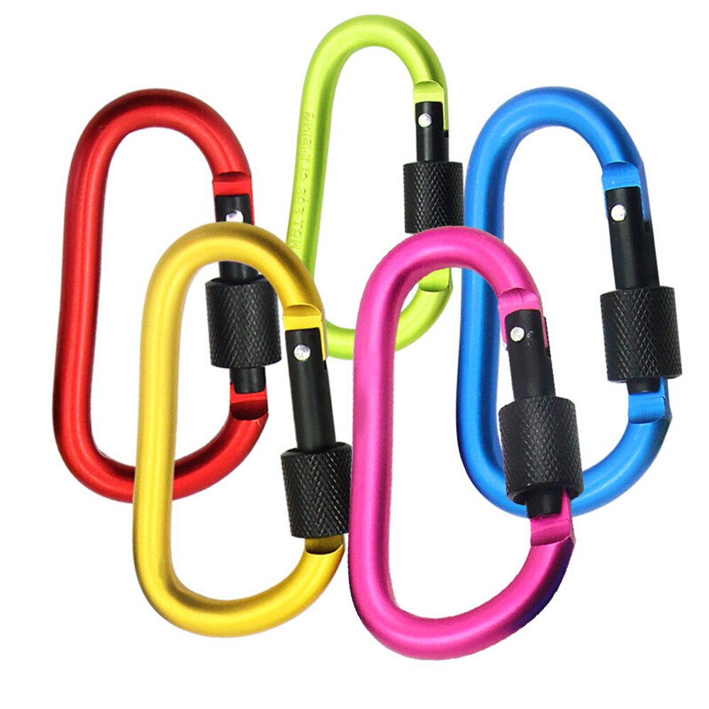 Outdoor Klimmen Aluminium D Vorm Gesp Karabijnhaak Survial Sleutelhanger Camping Klim Haak Clip Rugzak Gesp Sleutelhanger