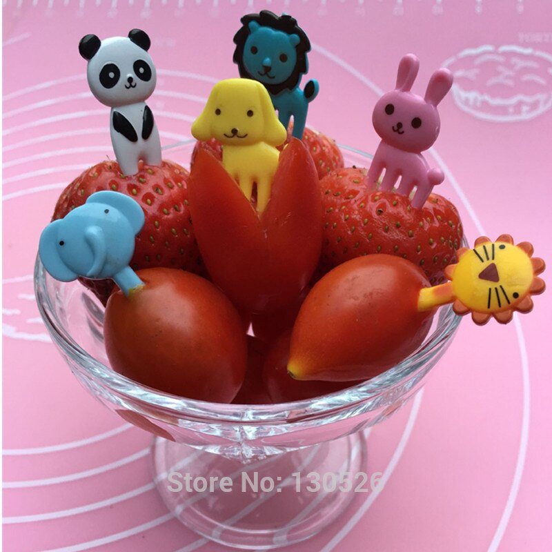 Sales 10 stks Dier vormige Vorken Voor Kids Voedsel Fruit Picks Vorken Bento Kinderen Lunchbox Decor accessoire