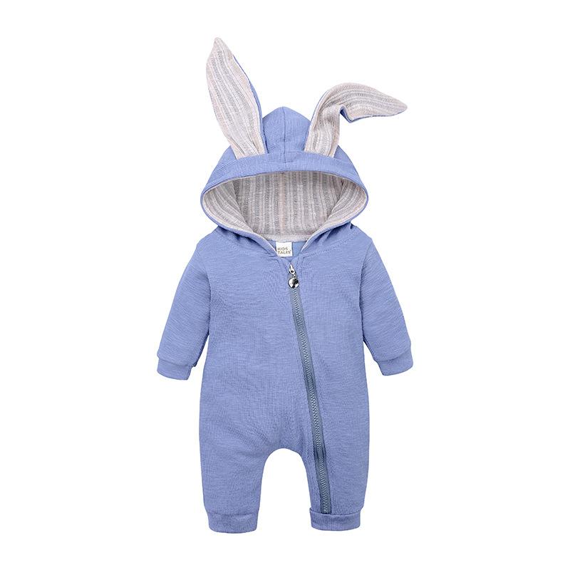 Geboren Baby Cartoon Rompertjes Baby Baby Herfst-Winter Outfits Kleding 3M-18M Jongens Meisjes lange Sleveed Costumnes Een Stuk: blue / 9m
