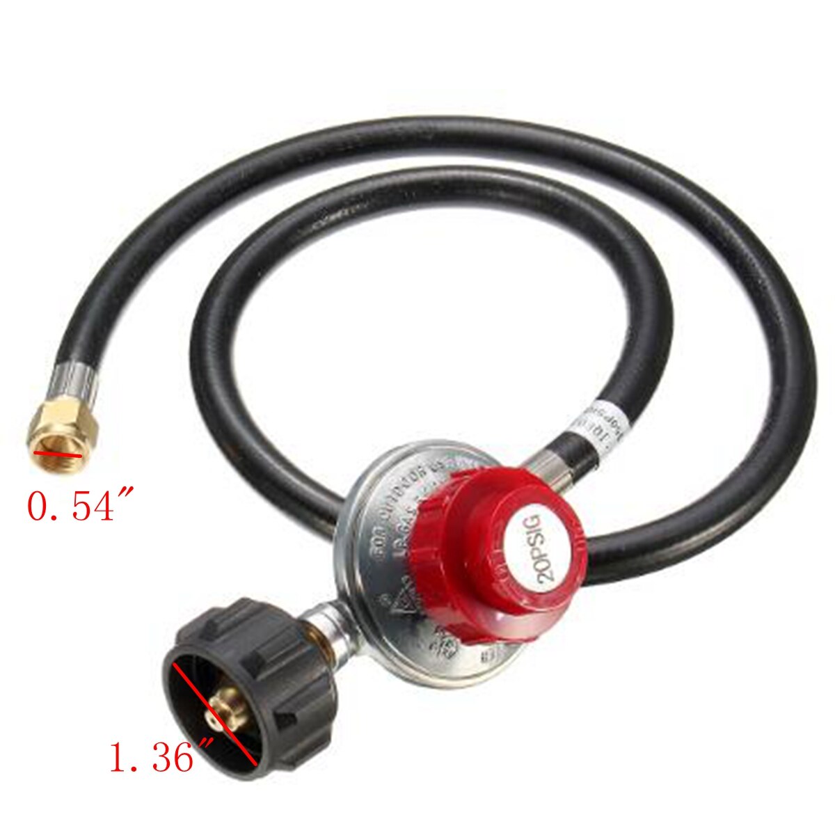 LPG de alta presión de Gas quemador de 20PSI regulador de propano estufa freidora con 4ft manguera de latón Tipo de pistón de alta presión neumática al aire libre