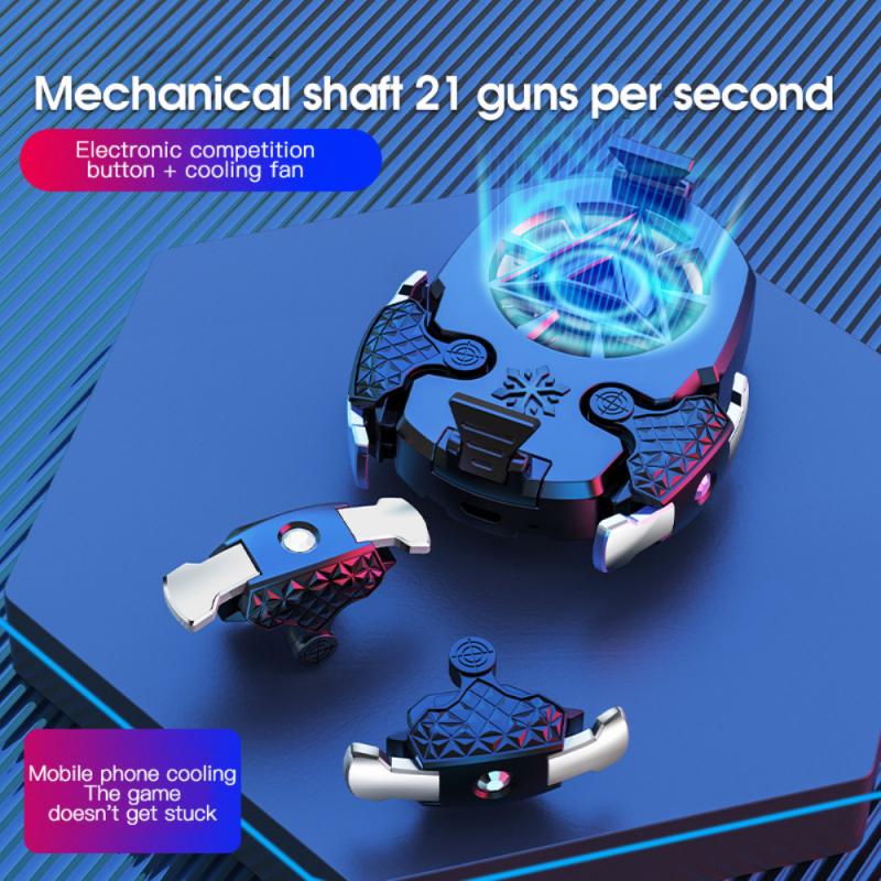 Universal Mobile Phone USB Game Cooler System Cooling Fan Gamepad Holder Stand Radiator For IPhone Huawei Samsung 2×buttons