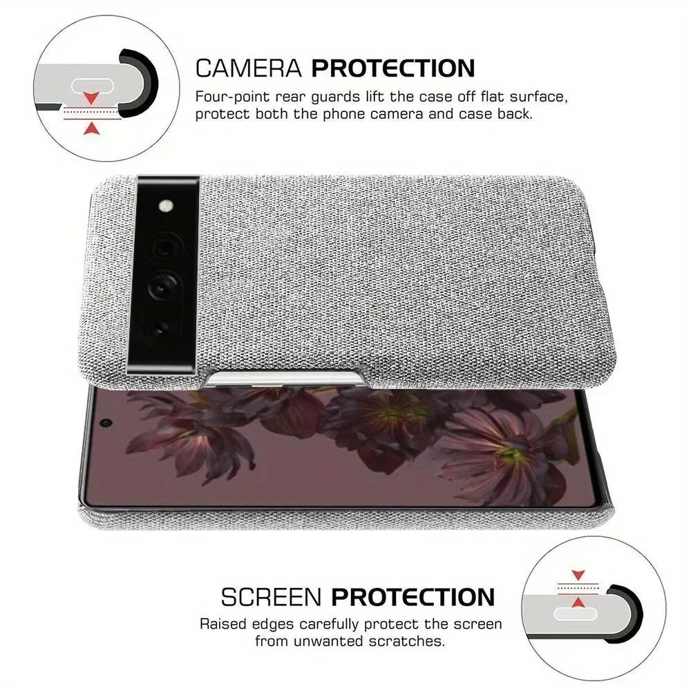 Stoff fallen Für Google Pixel 9 Profi 8 7A 6 6Profi 6A fallen Tuch Textur passen Telefon fallen Abdeckung für Pixel 9 7Profi 6A 6 Profi Funda Capa
