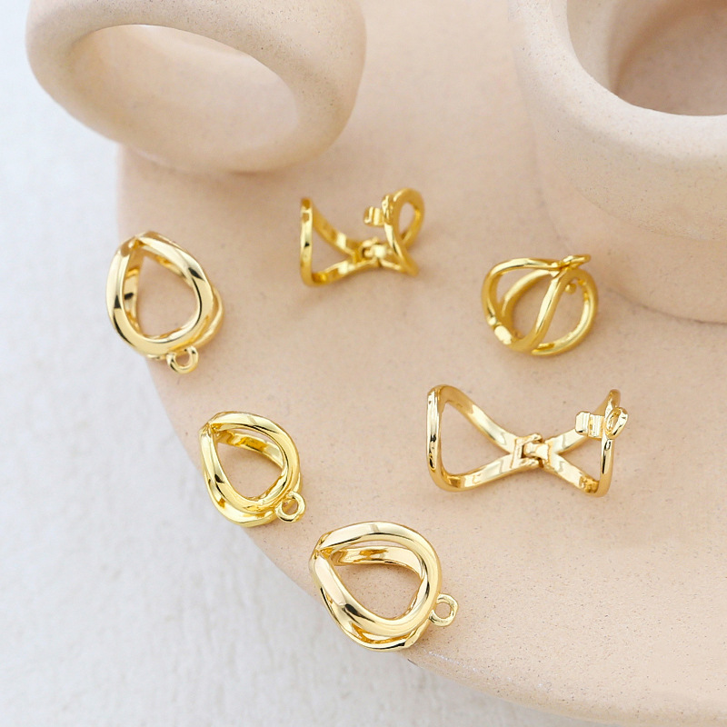 3 uds latón chapado en oro de 18K perla potenciador cierre colgante conector de fianza para Diy pulsera collar accesorios de fabricación de joyería