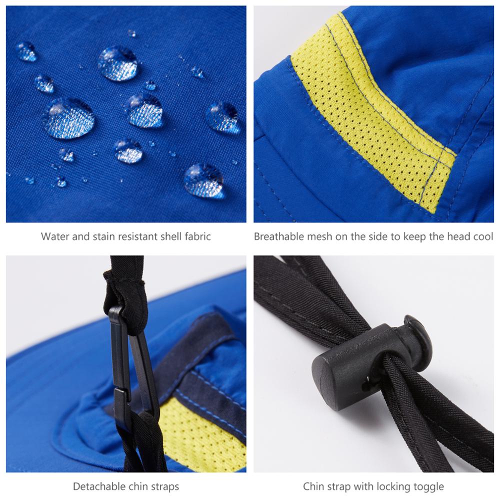 Bassdash UPF 50+ Kids Sun Hat with Wide Brim Neck Flap Mesh Vent for Boys Girls