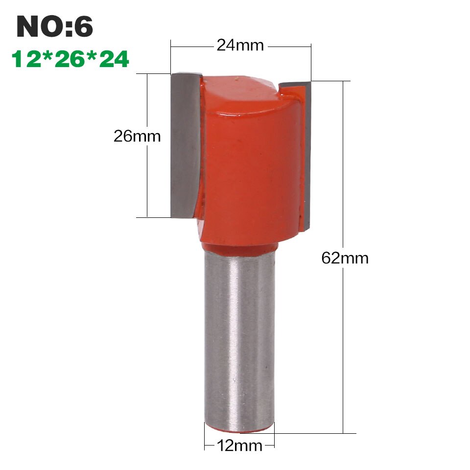 1pc 12mm Shank Double Flute Straight Bit Milling Cutter for Wood Tungsten Carbide Router Bit Woodwork Tool
