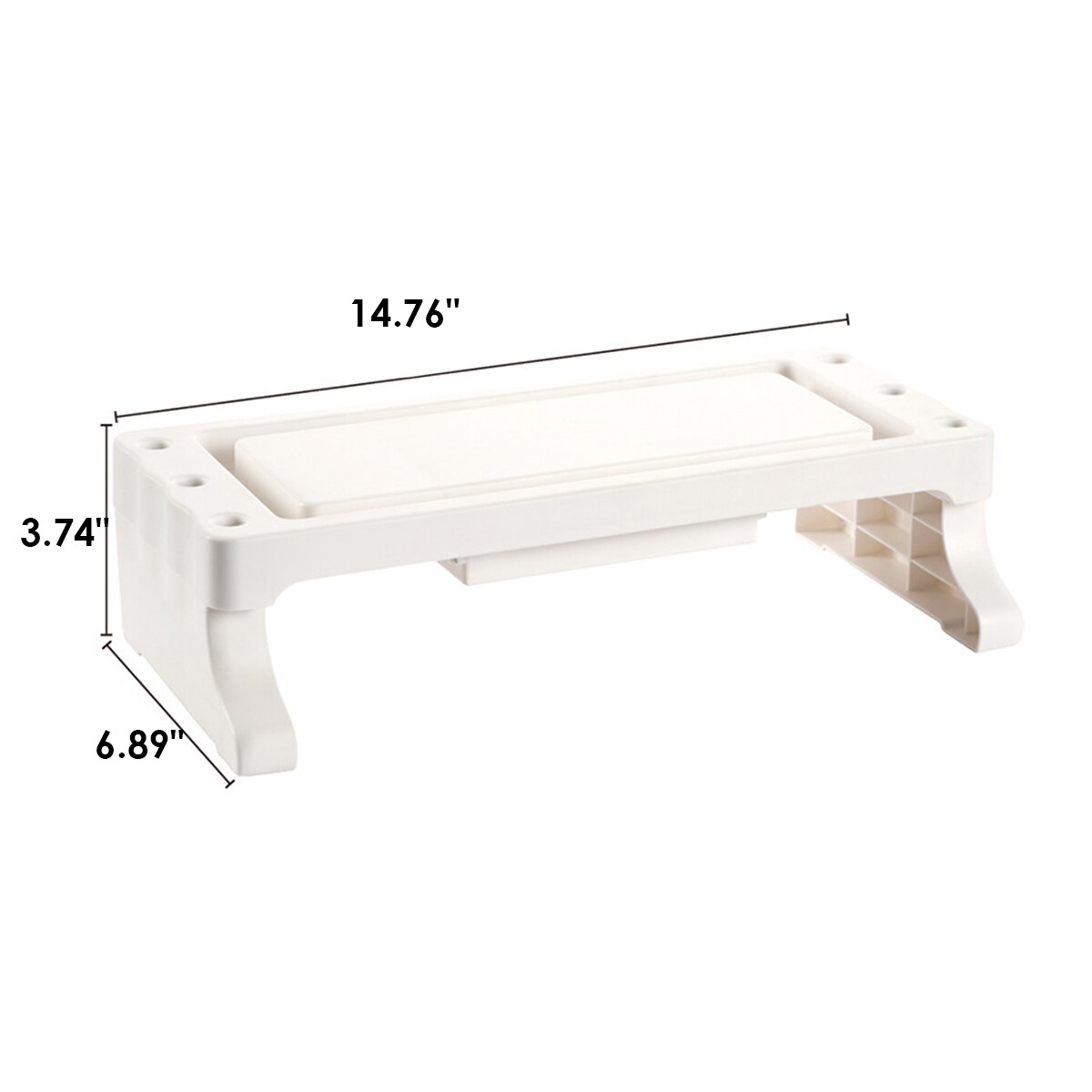 Computer Monitor Heightening Stand PP Material Laptop Keyboard Base with Drawer Makeup Brush/Pen/Stationery Desktop Organizer