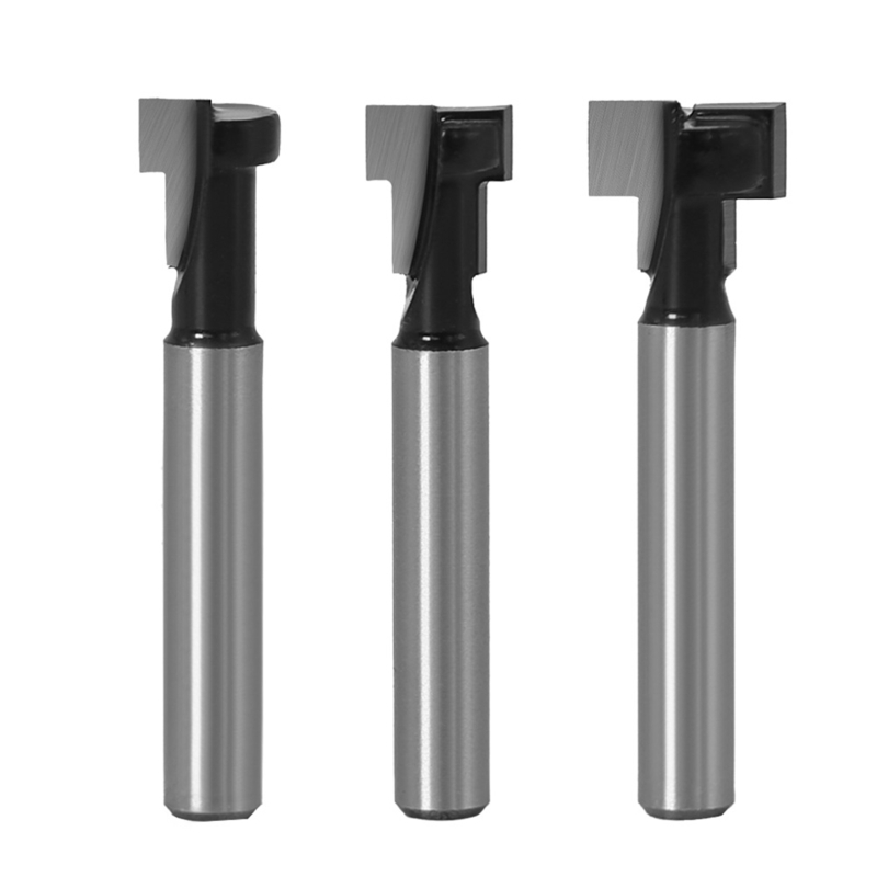3Pcs/set Woodworking Milling Cutter Keyhole Cutter Wood Frame Wall T-Shape Hole Cutter Scythe Carving Cutter Tool: style 4