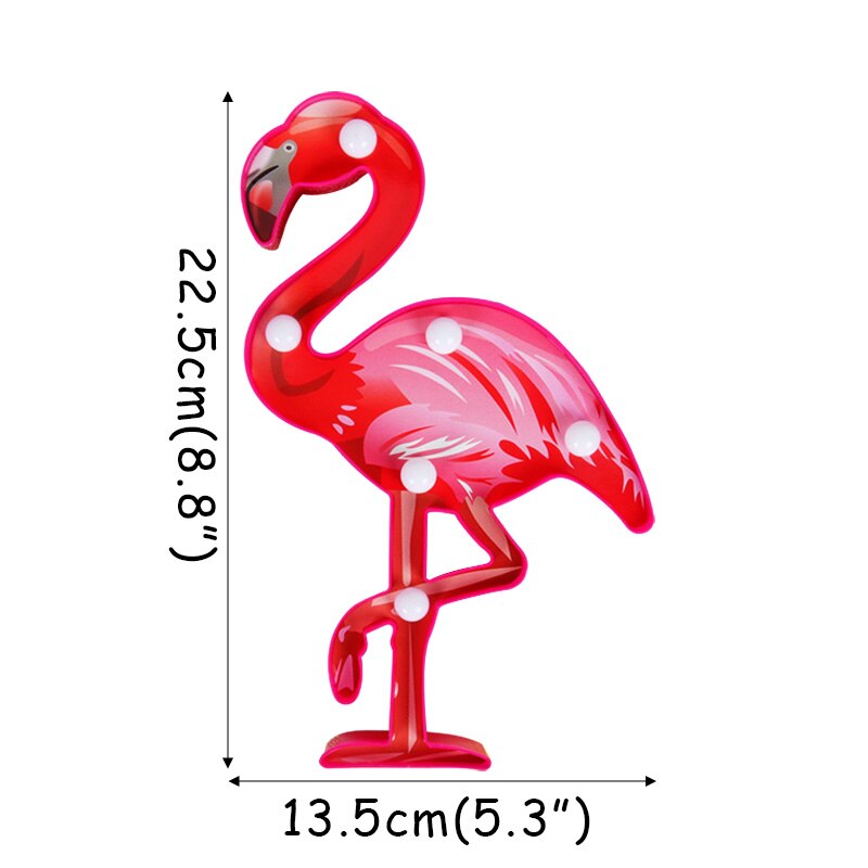 18/19/22cm led natlys flamingo alpaca enhjørning lampe led 3d malet lampe børneværelse boligindretning enhjørning bordlamper: Flamingo stil 2