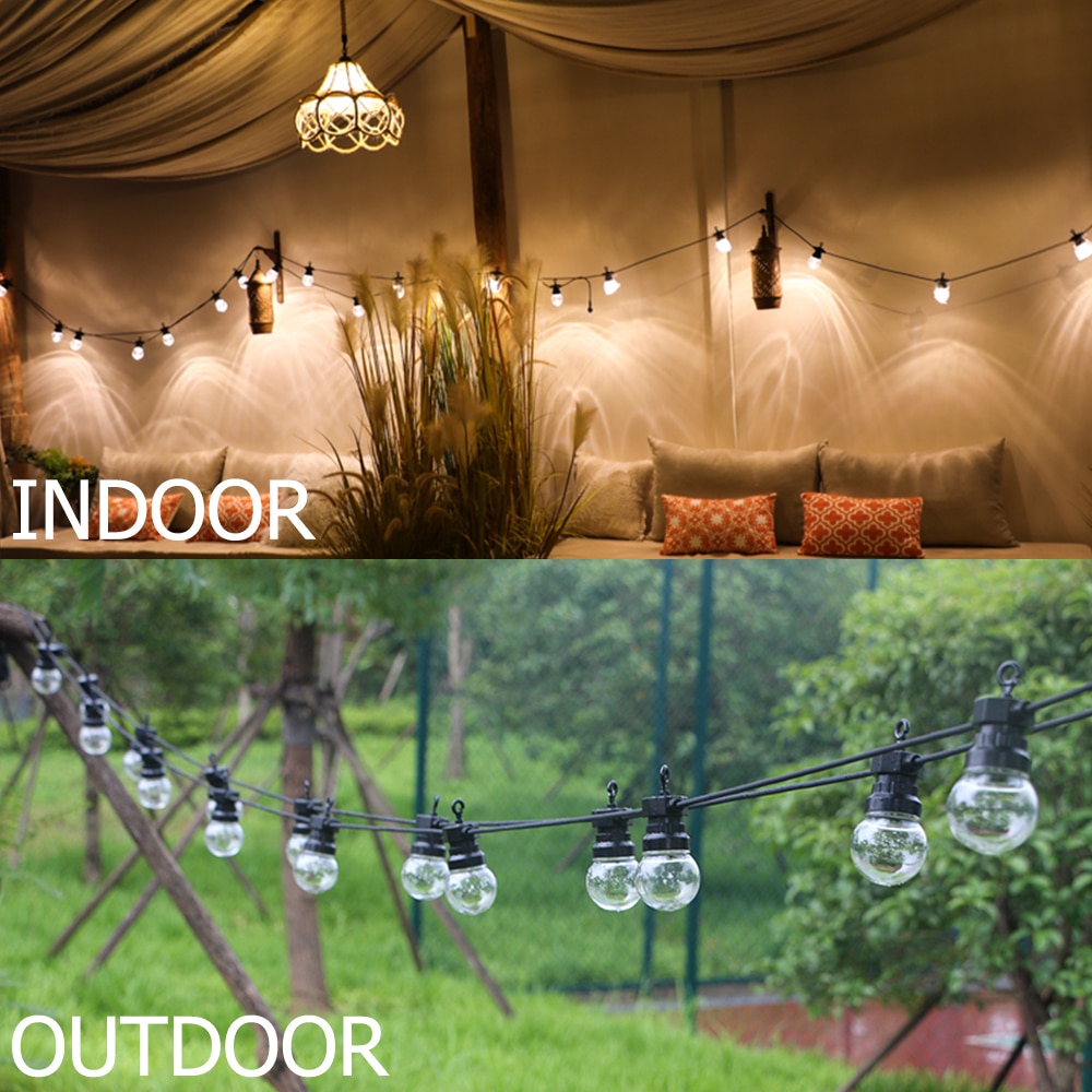 13M G50 Globe LED Festoon String Light Timer Function Outdoor Waterproof Garland Patio Light Christmas Hanging Camping Light D20