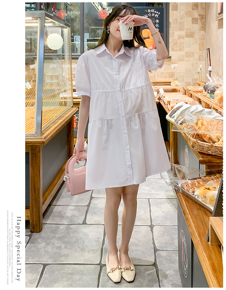 Korean Style Summer Maternity Cotton Dress Short S... – Grandado