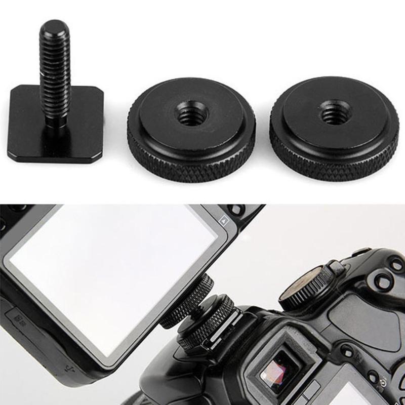 Metalen Statief Mount shoe Adapter 1/4 inch Schroef Met Dubbele Laag voor Camera Statief Hoofd Microfoon Mic Mount Bracket