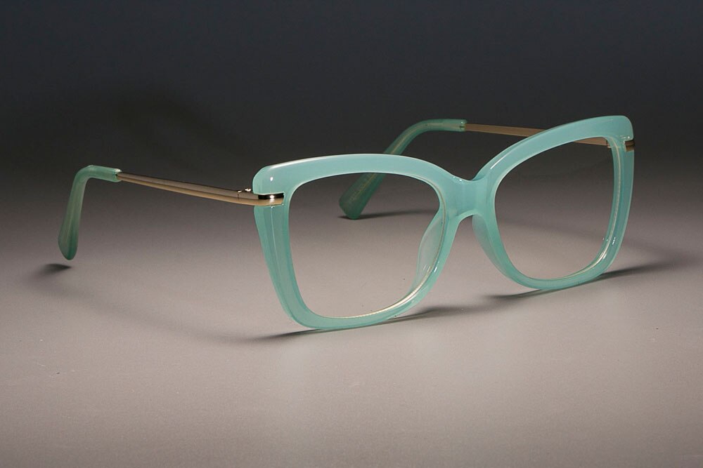 CCSPACE 45548 Ladies Square Glasses Frames For Women Metal Legs Optical EyeGlasses Eyewear Computer Glasses: C5 green clear