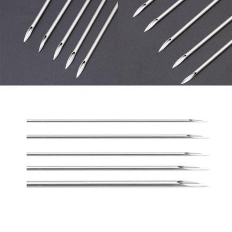 Agujas para Piercing corporal estériles desechables, agujas para hacer tatuajes y piercings para ombligo y pezón, para oreja, nariz y labio, 100 Uds.