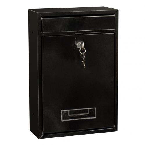 Outdoor Lockable Wall Mounted Hanging Iron Post Letter Box Mailbox with Key Password Mailbox Outdoor Letterbox Wall Box: black