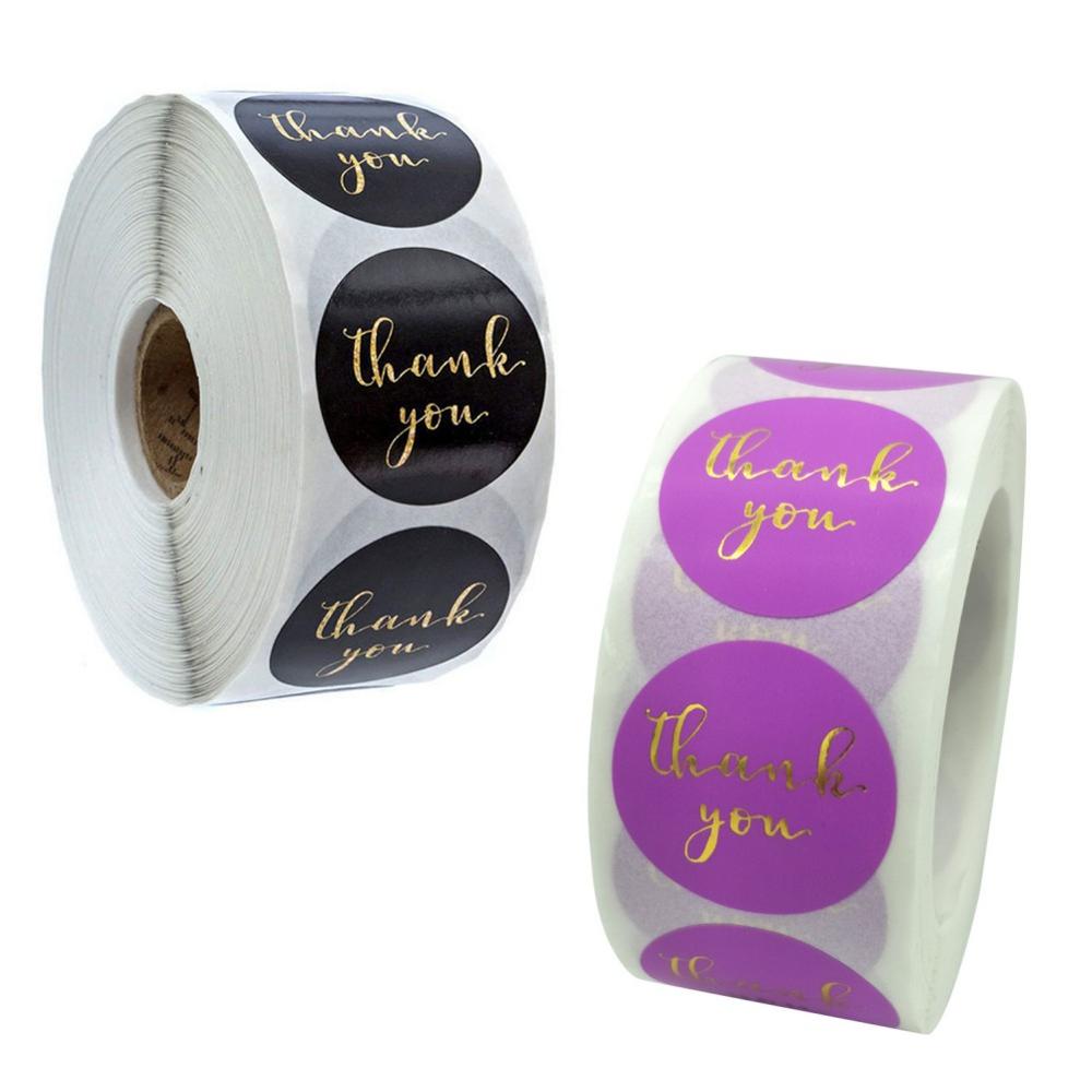 Gold Foil Thank You Stickers For Seal Labels 1 Inch Packaging Stickers Birthday Party Offer Stationery Sticker Top