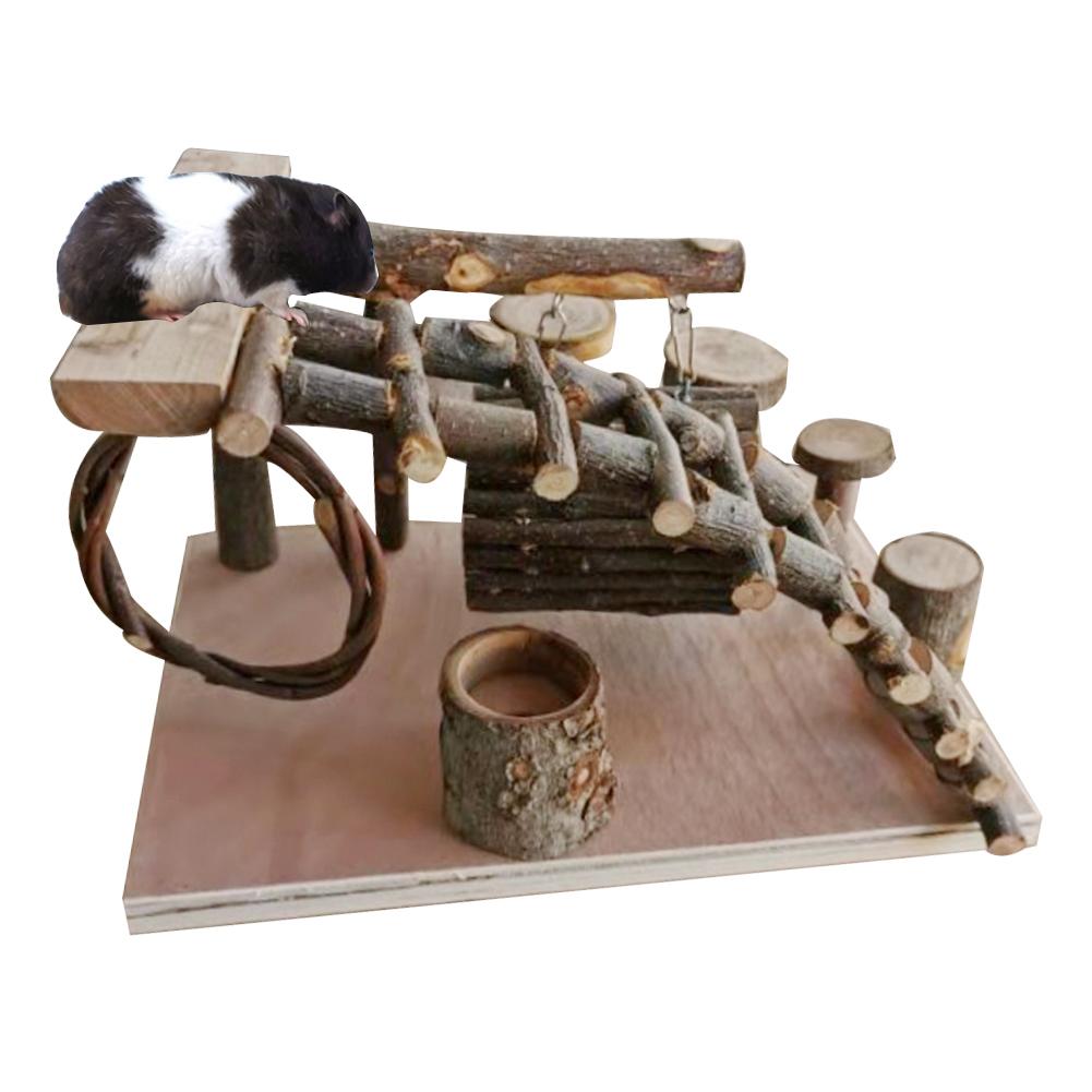 Petit Hamster pour animaux de compagnie jouets échelle pomme bois Hamster escalier étape Fitness exercice jouet hamac aire de jeux petit animal domestique mangeoire