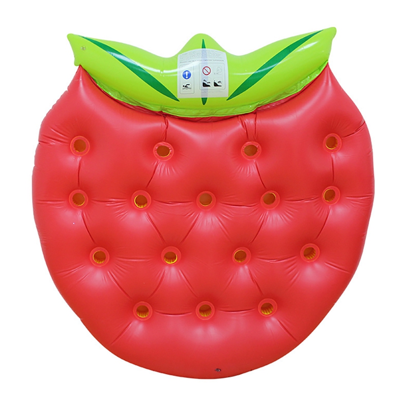 Strawberry Pool Float 156X148cm Jumbo Fruit Inflatable Lounger - Funny Food Theme Swimming Pool Party Accessory 6P Fruit