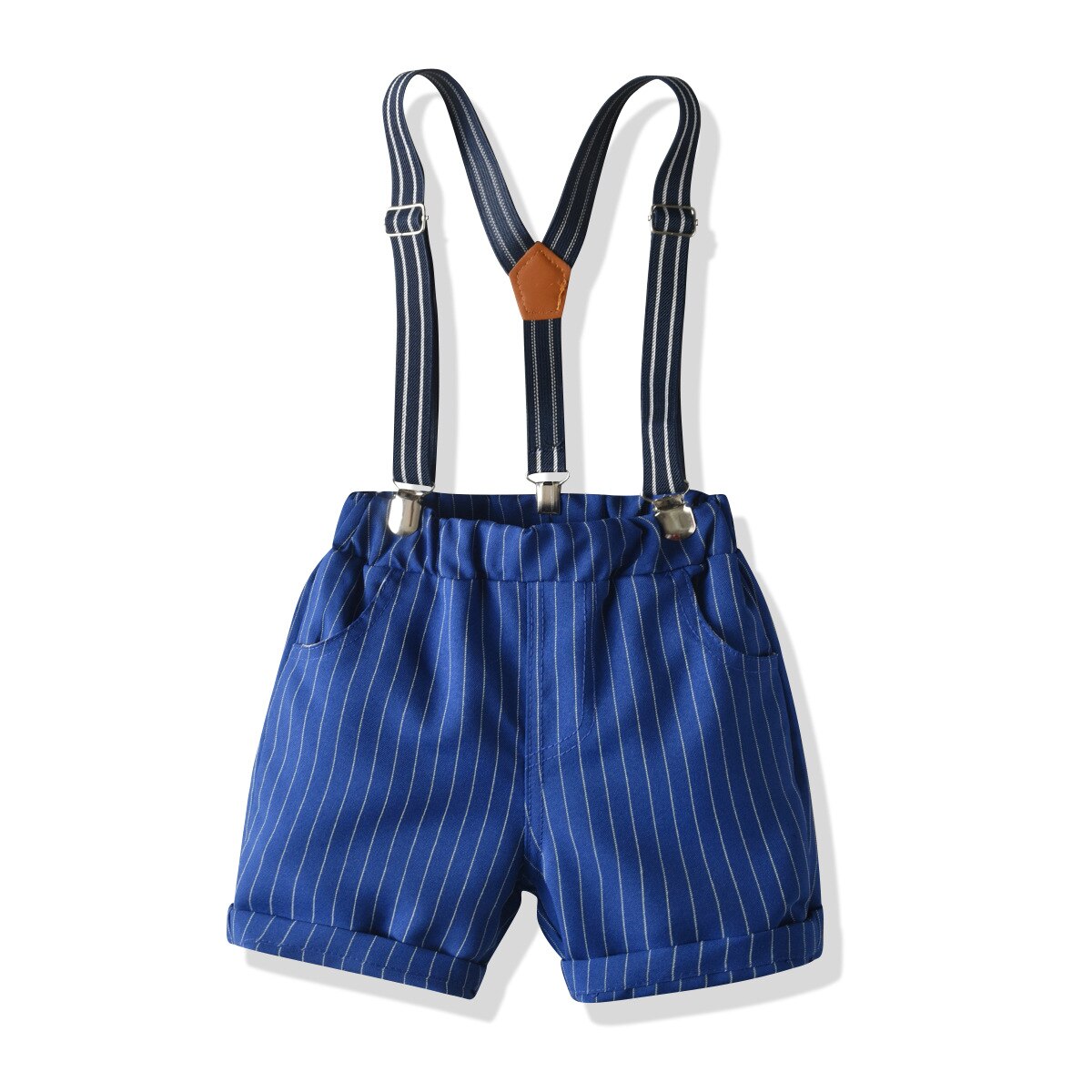 Little Boys Suspender Pants Summer Short Striped Elastic Band Bottoms Boys Overalls Removable Straps Wild Pants: 3T