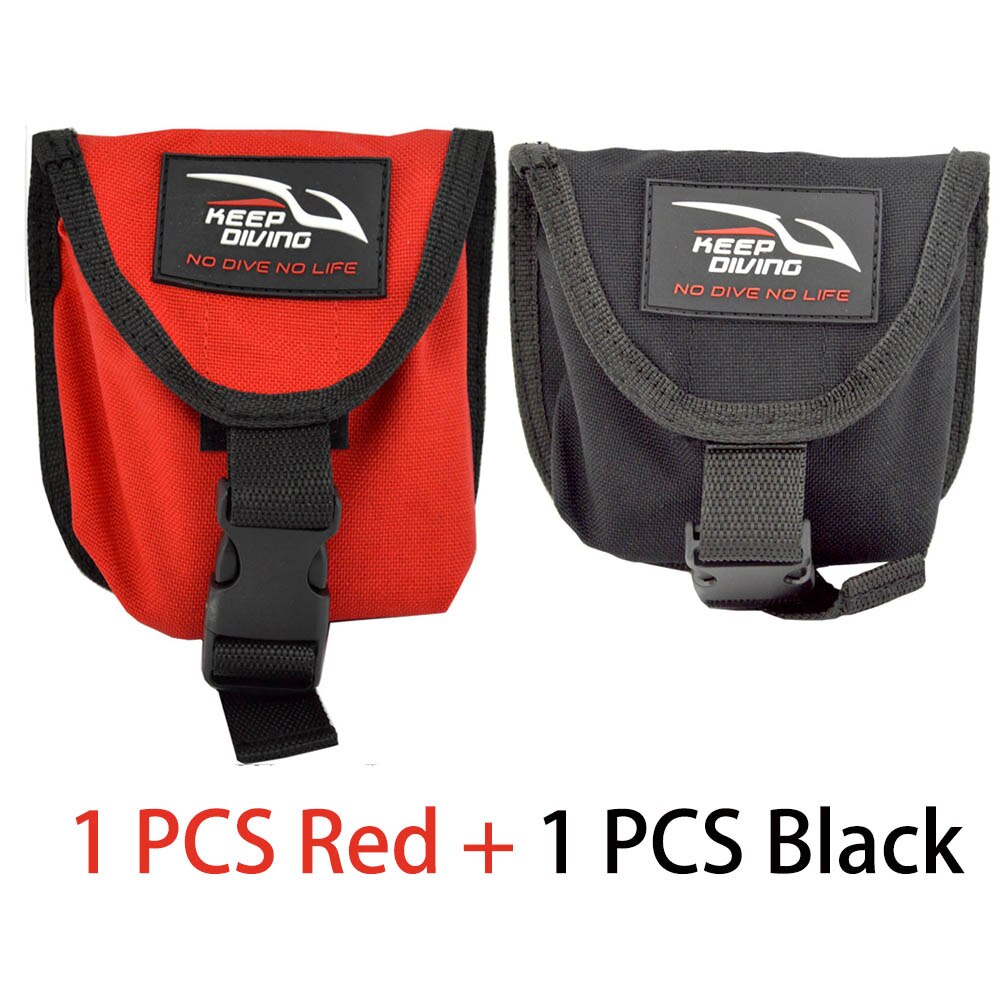 HALTEN TAUCHEN 2KG/4,5 £ Gewicht Tauchen Tauchen Taucher Gewicht Gürtel Tasche Tasche für Blei Block Ersatz Beutel Träger: 1 Schwarz 1 rot