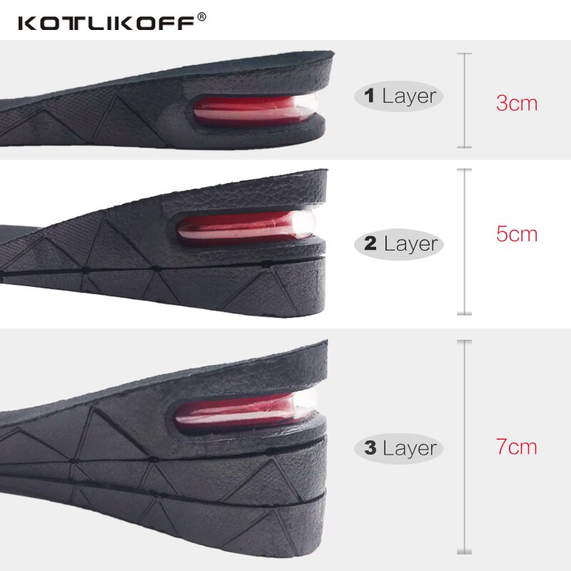 Kotlikoff Hoogte Toename Binnenzool Kussen Lift Inlegzolen Hoogte Lift 3-9Cm Verstelbare Schoen Hak Insert Taller Unisex Voet pads