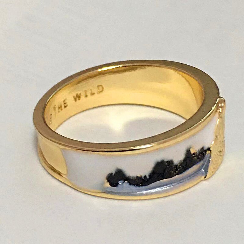 HNSP-Anillo de lobo para hombre, de acero inoxidable, dorado, Punk, Animal, joyería