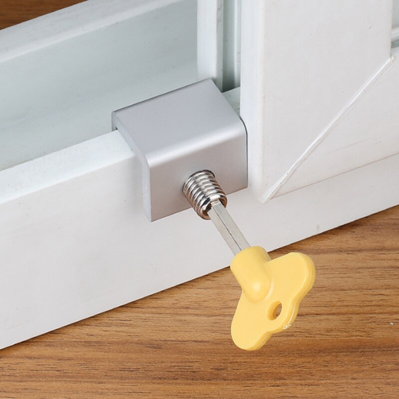 1/4/6 Sets Window Locks Window Door Frame Security Locks with Key Heavy Duty Aluminum Alloy Sliding Window Stops for Home Office
