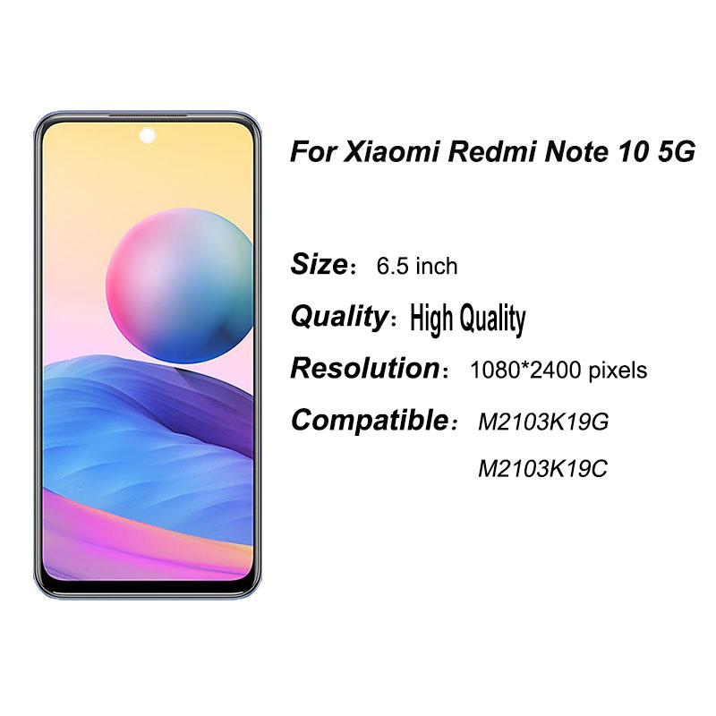 LCD originale per Xiaomi Redmi Note 10 5G Display sostituzione schermo Digitizer Assembly per Redmi Note 10 5G LCD