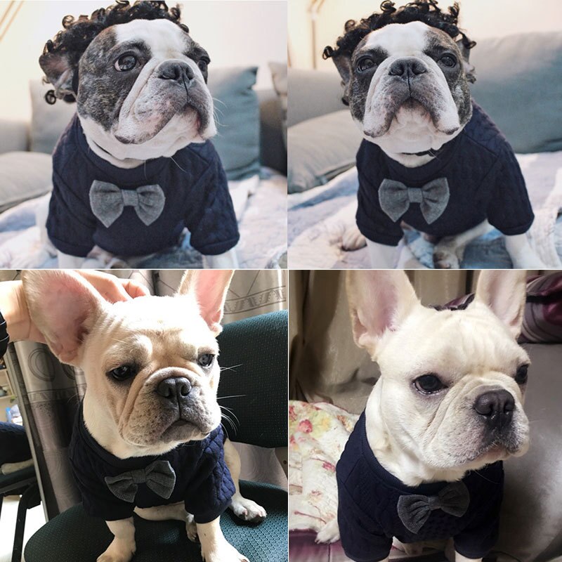 Pug Clothes Pet Fat Dogs Knitting Wool Clothes Autumn and Winter Bulldog Small and Medium-sized Dogs Ropa De Perros Mascotas