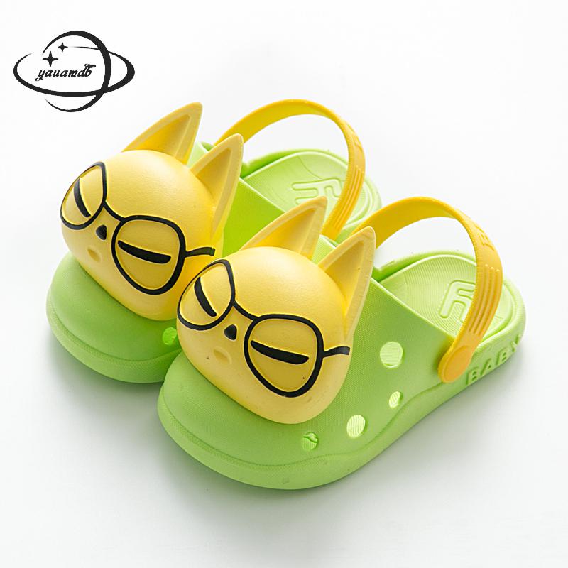 YAUAMDB kids mules & clogs summer boys girls flat sandals cartoon breathable baby soft bottom toddler children beach shoes ly25