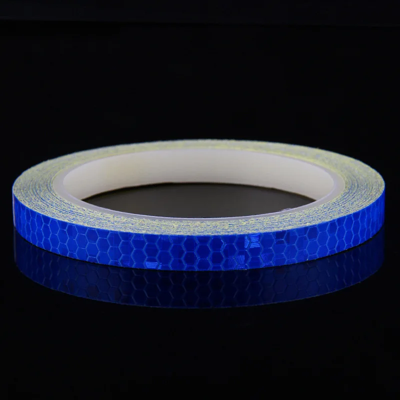 Pegatinas reflectantes para bicicleta, cinta fluorescente de 1cm x 8m, tiras de advertencia de seguridad, cintas de ciclismo para casco de bicicleta, motocicleta y Scooter: YELLOW