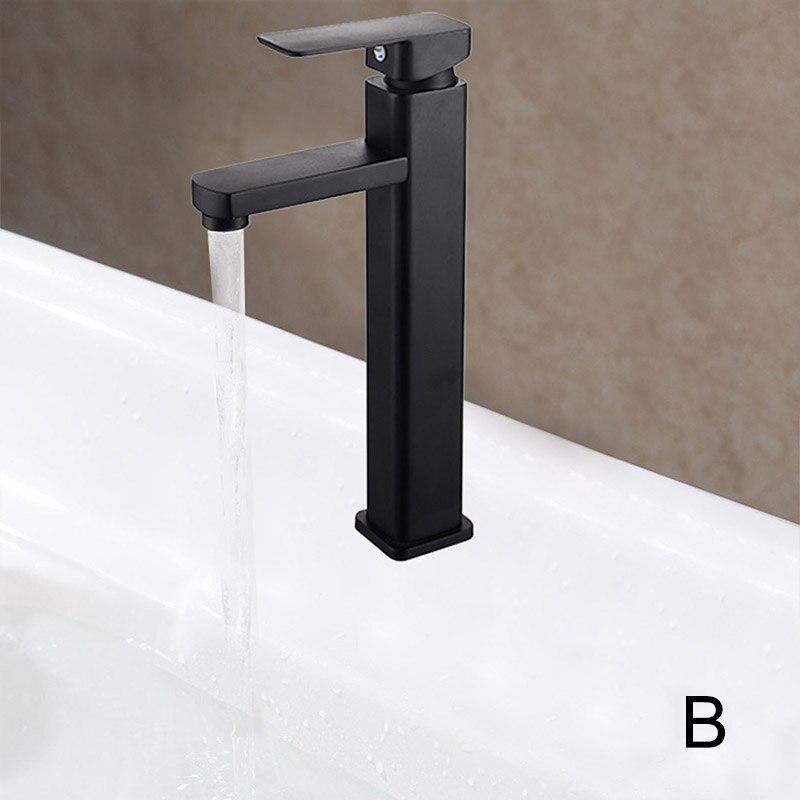 Sort håndvask vandhane zinklegering firkantet enkelt hul og koldvaskarmatur dnj 998: B