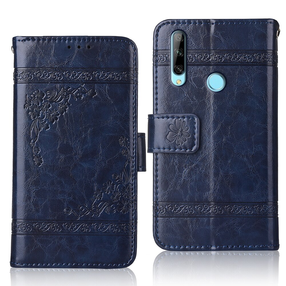 Book Case for On Huawei Honor 20e 20 e Cover Huawei 20e Wallet Leather Case For Huawei Honor 20e Cover Phone Bag: oil-Blue