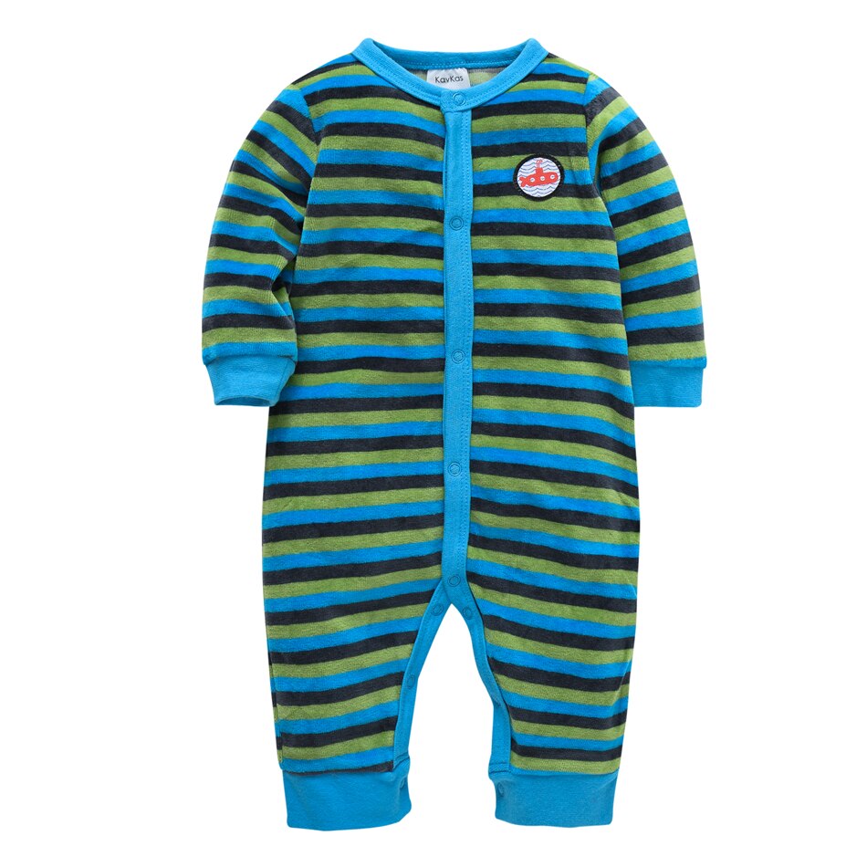 Neugeborenen Baby Kleidung Winter Samt Langarm Strampler Blau streifen Baby Mädchen Junge Kleinkind Overall 3M 6M 9M 12M Bebes Kleinkind