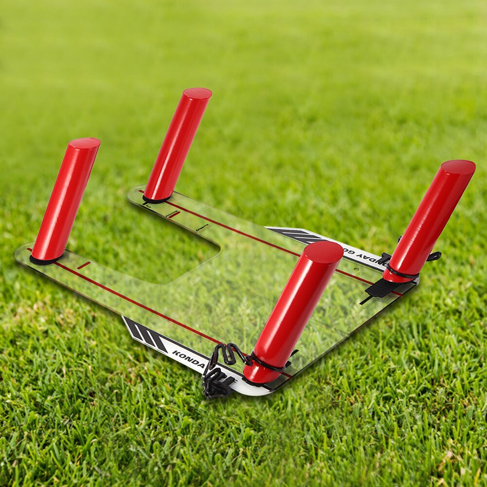 Golf Swing Training Aid Acryl Base 4 Path Staven Met Tethers Voor Beginner Aids Juiste Praktische Beoefenen Gids