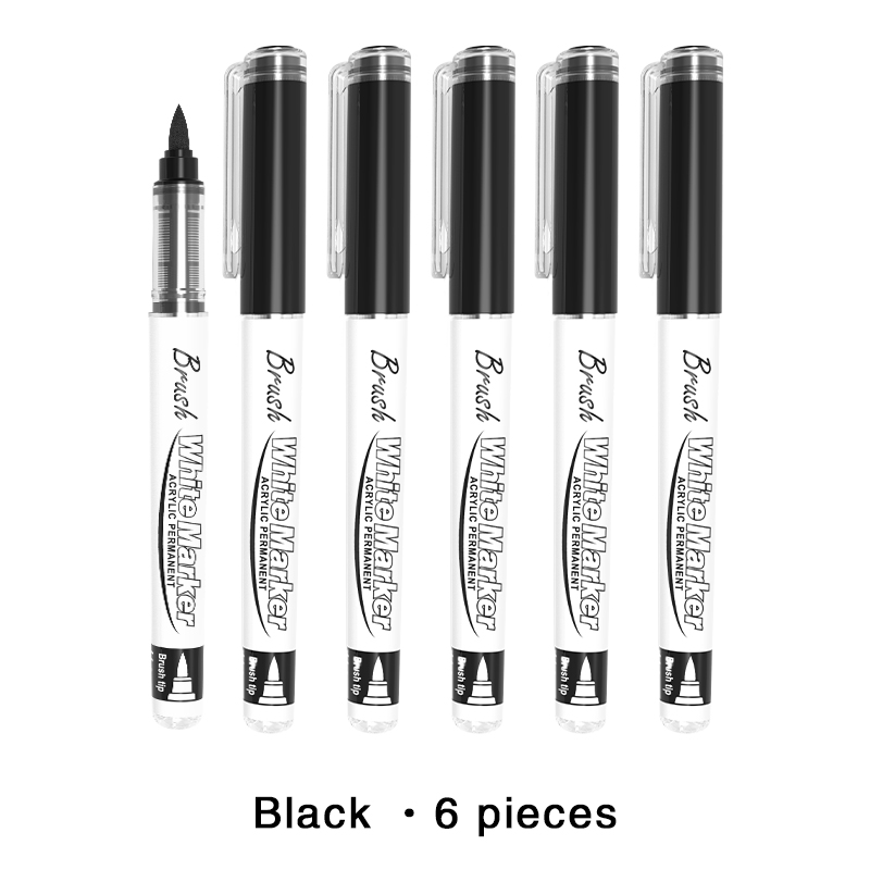 Rotuladores de pintura blancos líquidos rectos, pincel acrílico, marcador permanente blanco para dibujar pintura en roca, piedra y cerámica, 3/6/10 Uds.: Caqui oscuro