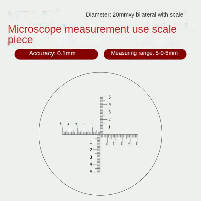 Microscope micrometer calibration sheet Scale measuring rule 0.05mm calibration glass sheet 0.1mm calibration reticle: See text details -07