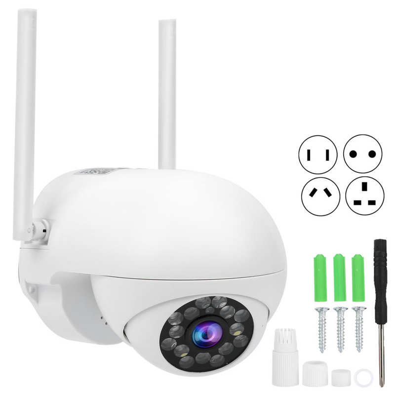 IP66 Camera 1080P WiFi Pan/Tilt Camera Motion Tracking 2 Way Audio Waterproof Full Color Night Home Security 100‑240V