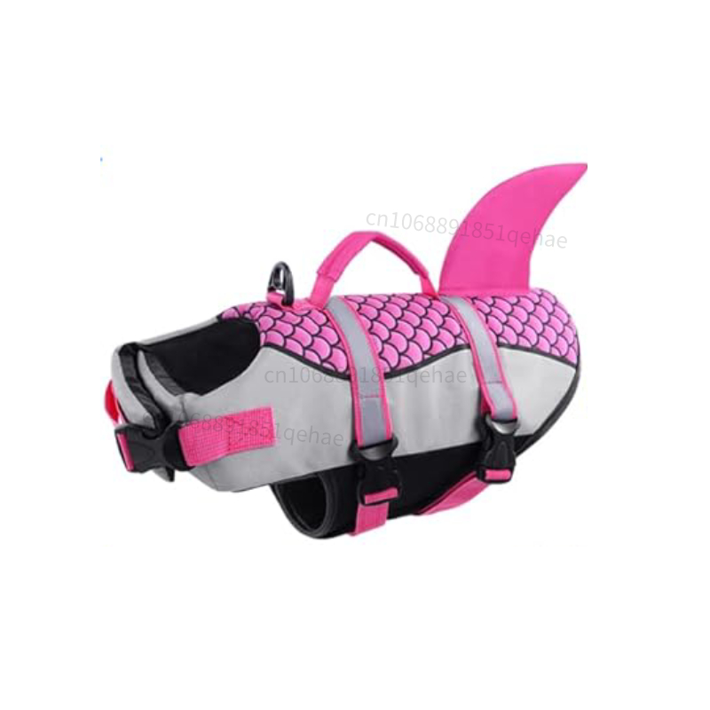 Hond Haai Reddingsvest Ripstop Hondenzwemvest voor Zwemmen Varen Reflecterend Hondenzwemvest Drijvend Vest met reddingshandvat: M / Black
