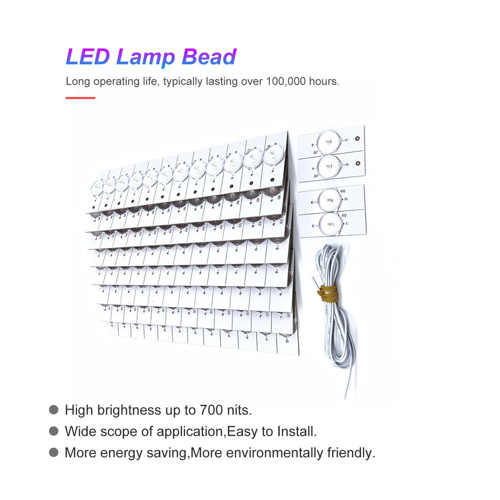 100Pcs 3V SMD Lamp Beads with Optical Lens Fliter Optical Lens Backlight Bead 3V Lens for 32-65 inch LED TV Repair
