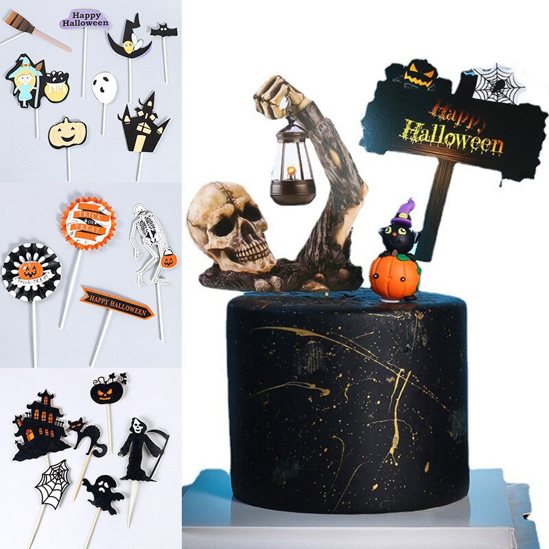 Decoración Para tarta de Halloween, signo de inserción, decoración para de Halloween, decoración para tarta, postre, calabaza