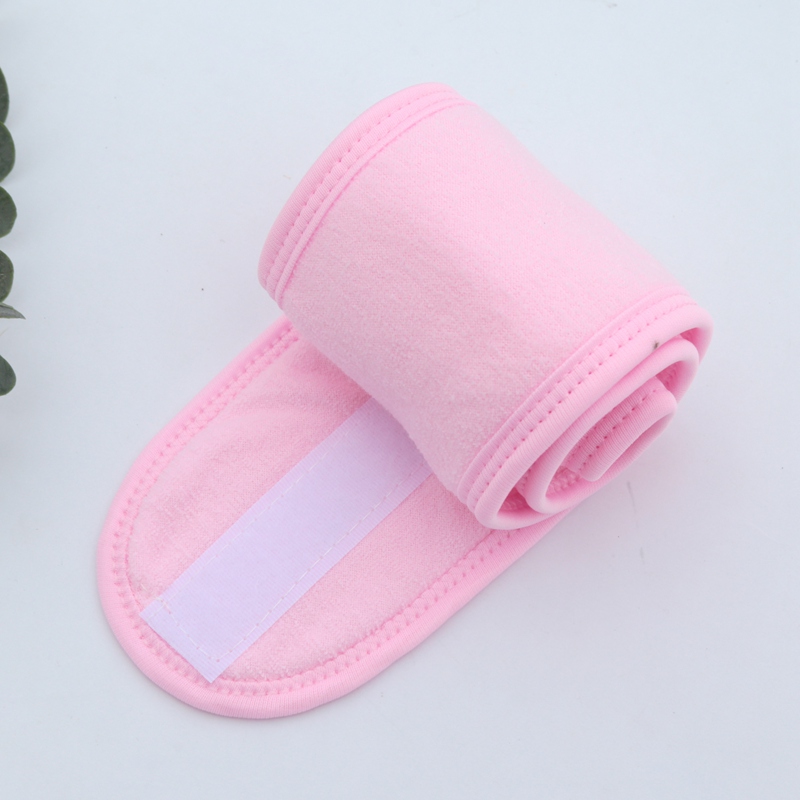Banda para la cabeza para mujer, diadema ajustable para SPA, Yoga Facial, maquillaje para baño, banda para el cabello para lavado de cara, toalla suave, accesorios de maquillaje para el cabello: Rosa