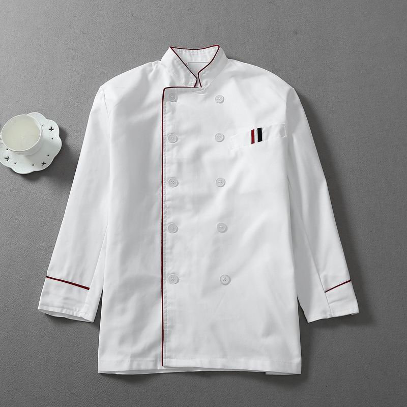 Höst vinter matservering tyg kök kockjackor uniform långärmad hotellkock arbetskläder kläder restaurang chefskläder: Xl
