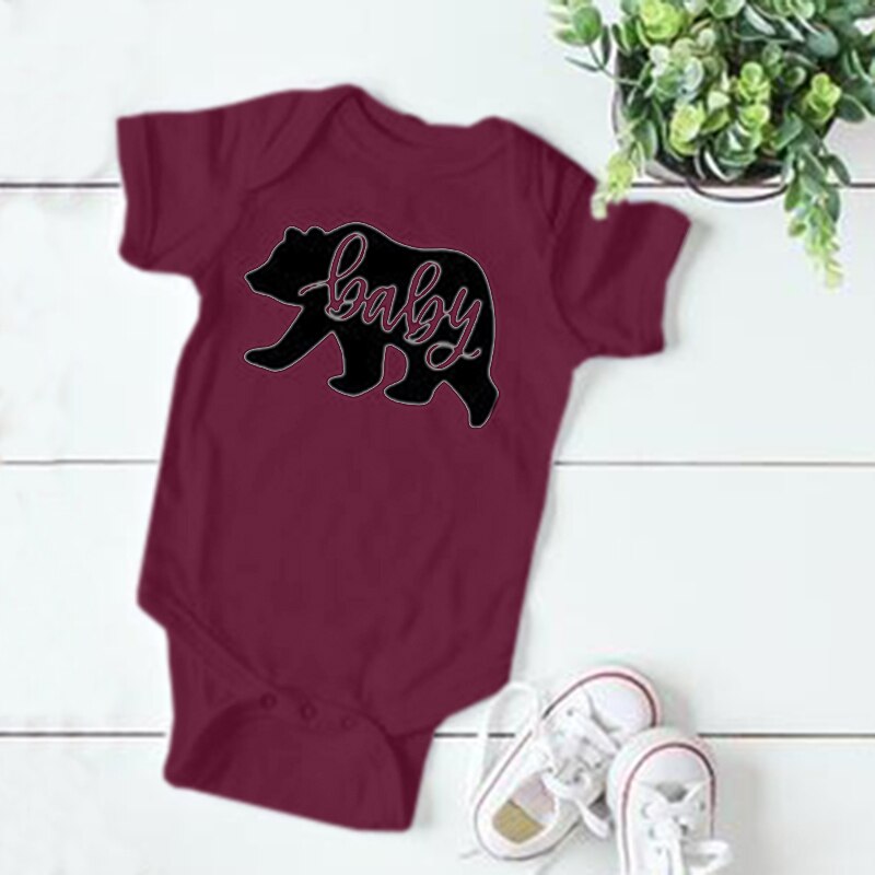 6m-12m zomerse cartoon korte mouwen schattige romper babymeisjeskleding babyjongenskleding babymeisjes onesie born babykleding: Rode wijn / 9m