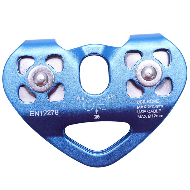 Heart-Shape Climbing Double Pulley Steel Cable Rope 1m Climbing Device High Speed Zipline Trolley 24KN: Default Title