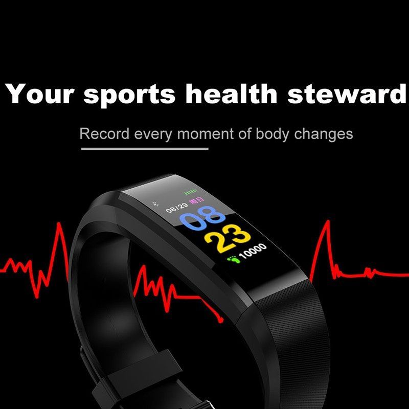 Waterdichte Slimme Horloge Armband Horloge 115 Plus Bloeddruk Monitoring Hartslag Monitoring Smart Polsband Band Pro