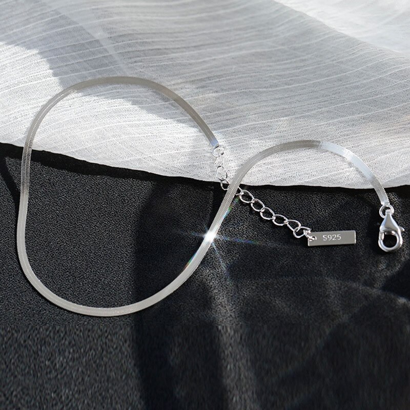 Evimi 925 sterling silber fußkettchen für damen, trendiger anhänger, schlichte schlangenknochenstruktur, partyschmuck