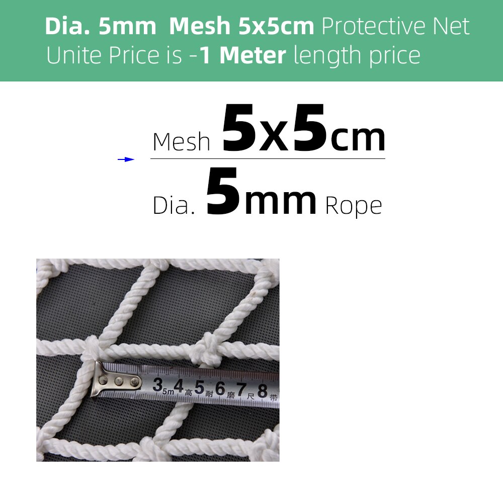 Dia 4/5/6MM Mesh 3/5/10CM Anti-Fall Safety Protective Net Garden Plant Climbing Netting Home Balcony Railing Fence Protection: XXL / Brown